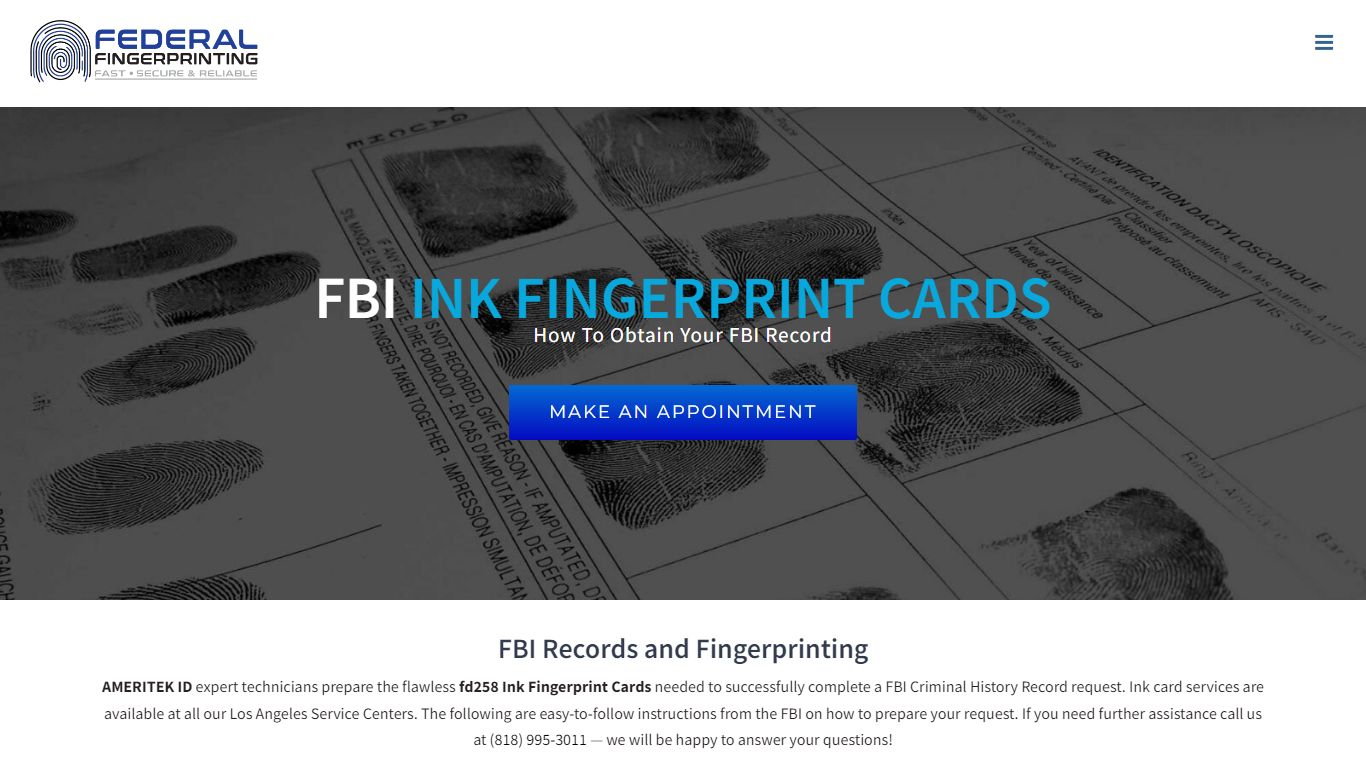 How To Obtain Your FBI Record - Federal Fingerprinting, Inc.